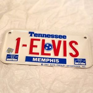 Mini Elvis Tennessee License Plate Signature Product NWOT